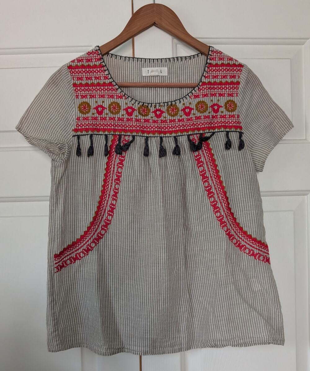 THML Lightweight Embroidered Tassel Top